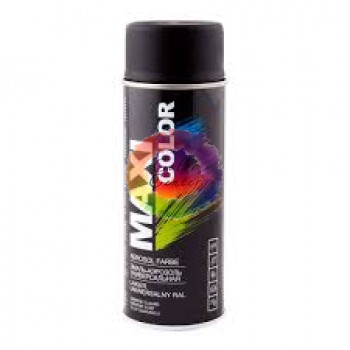 Maxi Color  Эмаль аэрозольная универсальная, черная матовая, 400мл 