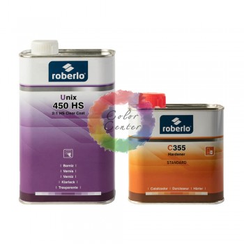 Roberlo Акриловий лак Clear Unix HS-450, 5л+ затверджувач C355, 2,5л